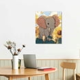 thumbnail image 2 of Patifu Elephant Sunflowers Child's Drawing Canvas Wall Decor 16x20 in, 2 of 5