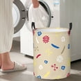 thumbnail image 4 of DouZhe Grands Paniers à Linge Pliables Imperméables, Imprimés de Style Tribu Rétro Circular Hamper avec Poignées, 4 of 6