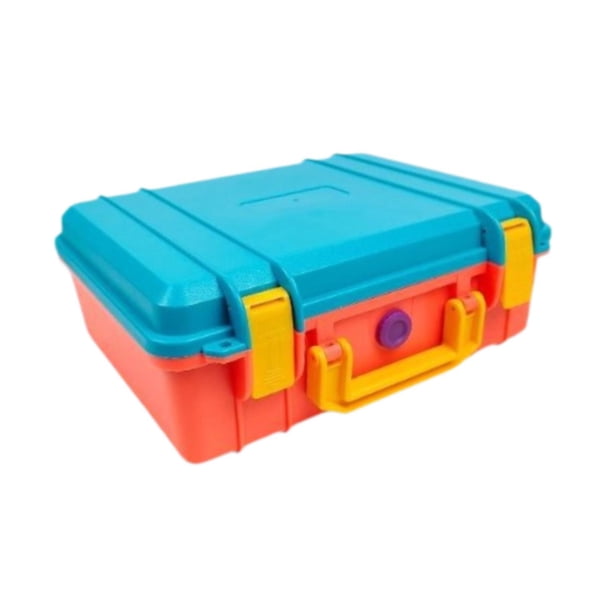 Caja de herramientas, caja rígida, resistente al agua, resistente al desgaste, organizador de herramientas, estuche de almacenamiento para equipos, Azul naranja