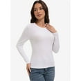 thumbnail image 5 of Women's Slim Fit Long Sleeve Crew Neck T-Shirt - Soft Basic Casual Top for Fall, Comfortable Stretch Tee, Solid Color Everyday Shirt, 5 of 6