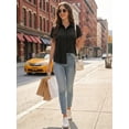 thumbnail image 6 of MOYIKO Short Sleeve Summer Tops for Women Casual Button Down Shirts Solid Business Work Blouses, 6 of 7