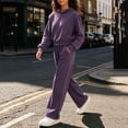 thumbnail image 4 of BXJX Girls Outfit Sets, School 2 Piece Long Sleeve Sports Hoodies and Sweatpants Sets Purple Size 14-15 T, 4 of 6