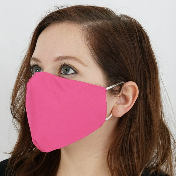 BalsaCircle 5 Fuchsia Breathable Earloop Cotton Face Masks 2 Layers Protective Covers Pollution Germs Protection Gear