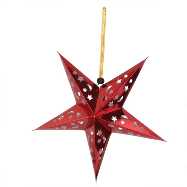 De Lámpara en apariencia De Estrella De Navideño, Accesorio De Iluminación De Lámpara De tejado De Papel De Para Rojo 40cm