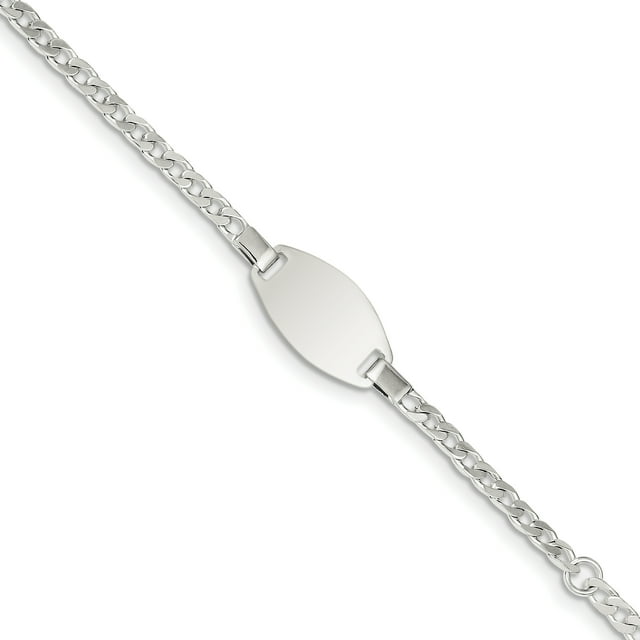 Sterling Silver Baby ID Bracelet (Weight: 3.96 Grams, Length: 6 Inches)
