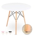 thumbnail image 1 of Mesa Mirel redonda de Madera estilo minimalista Moderno 120 cm blanco, 1 of 10