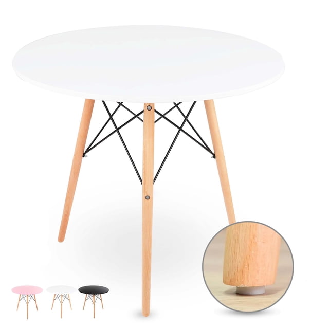 Mesa Mirel redonda de Madera estilo minimalista Moderno 120 cm blanco