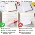 thumbnail image 2 of GFDYREE Transparent Sticky Notes - 3x3 inch Clear Sticky Notes Waterproof Self-Adhesive Translucent Sticky Note Pads for Books Annotation, See Through Sticky Notes for School & Office (200 S, 2 of 6