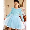 thumbnail image 3 of Arshiner Girl Dress Toddler Tutu Velvet Tulle Long Sleeve Special Occasion Dresses, 3 of 6