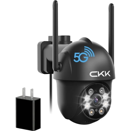 Camera Outdoor Corded Power, 3MP PTZ WiFi Camera - 2.4G/5G -Band, 360? Pan-Tilt, Color Night Vision, Motion , 2-Way Audio, 24/7 Recording,