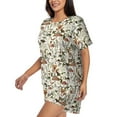 thumbnail image 2 of Rocae Mushroom Garnish for Two Piece Sleepwear Pajamas Sets for Women Soft Short-Sleeved Pjs with Lounge Shorts X-Large, 2 of 9