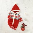 thumbnail image 2 of Generic Breathable Sweaters for Children's Boy Girl Christmas Snow Knitted Sweater Baby Hooded Jumpsuit Romper Cotton Outfits Clothes for Autumn Winter Comfortable Tops (3-6 Months,Red), 2 of 9