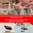 thumbnail image 3 of 50pcs Jewelry Cleaning & Polishing Cloth for Silver,Gold,Platinum,Easy to Carry,Wipe and Care.Pre-Treated Ultrasoft Fabric with Tarnish Remover Jewelry Cleaner(3x3 Aqua Blue), 3 of 4