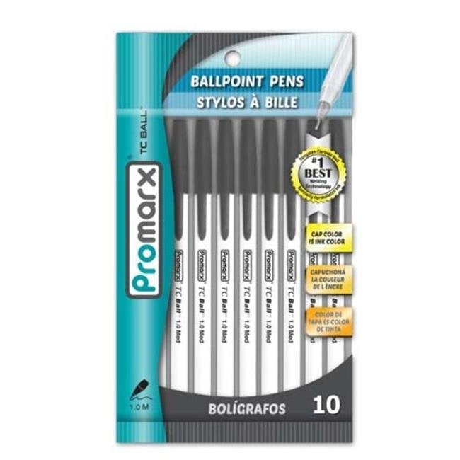 Promarx 2329598 Ballpoint Pens, Black - 10 Count - Case of 48