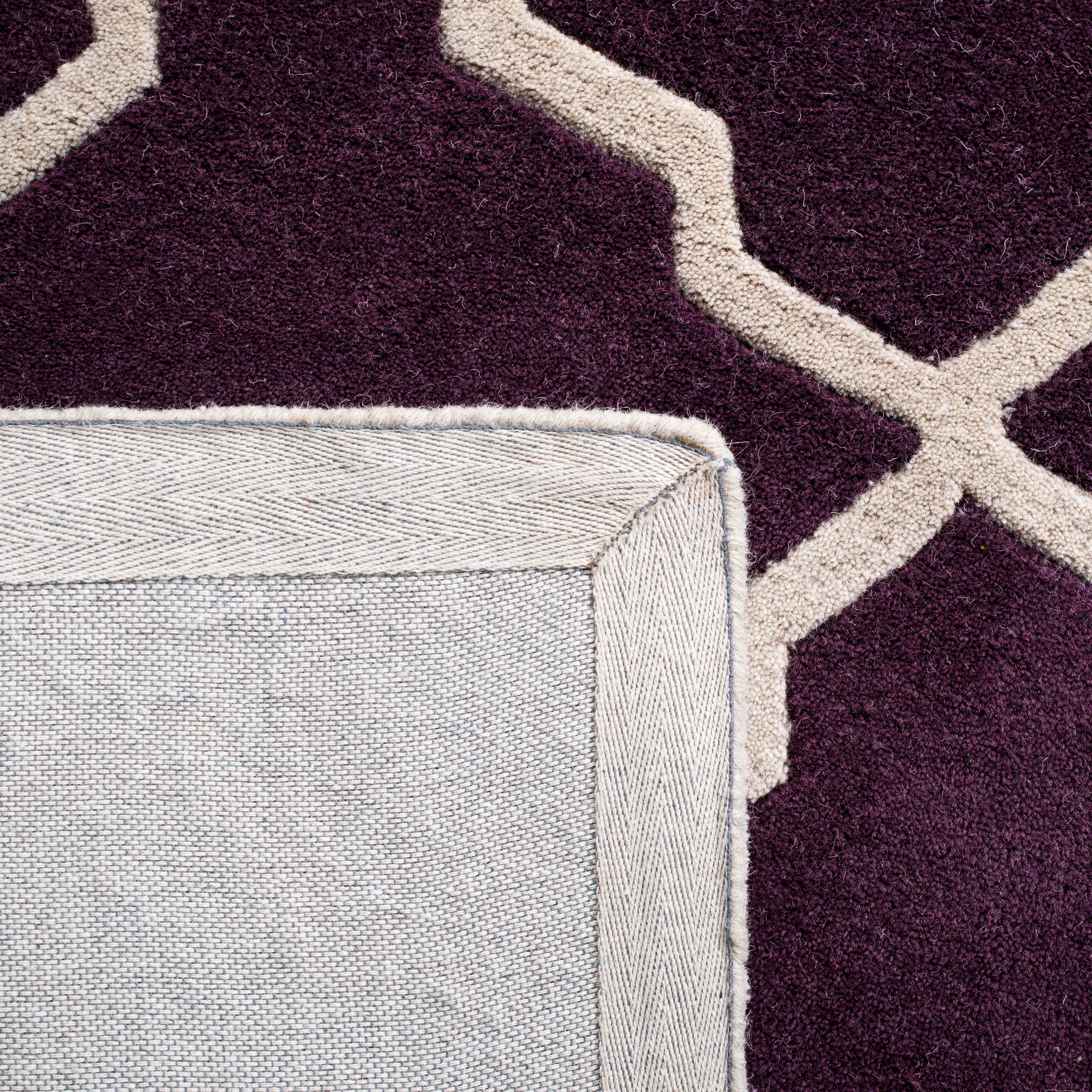 SAFAVIEH Chatham Clinton Geometric Wool Area Rug, Dark Purple, 7' x 7' Square