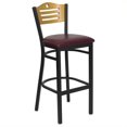 thumbnail image 2 of Flash Furniture Hercules 32" Black Slat Back Bar Stool in Burgundy, 2 of 4