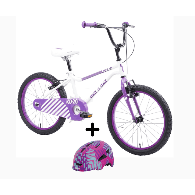 Combo Bicicleta ONE O ONE R20 Blanco con Casco Giro Rosa