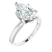 Mireille 3 Carat Pear Shape Moissanite Engagement Ring Solitaire