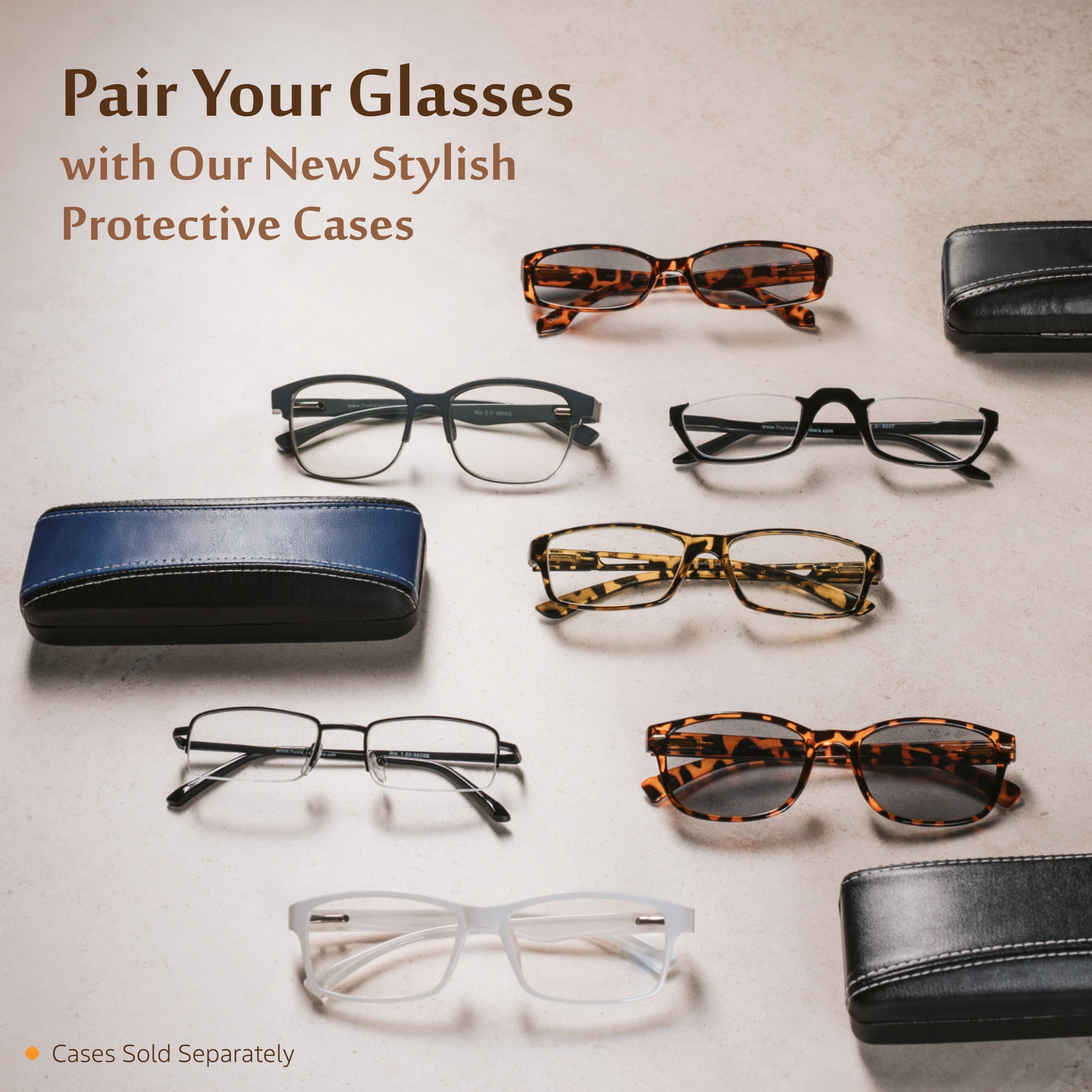 Reading Glasses +1.75 | 4 Pack of Readers for Men and Women | 4 Black