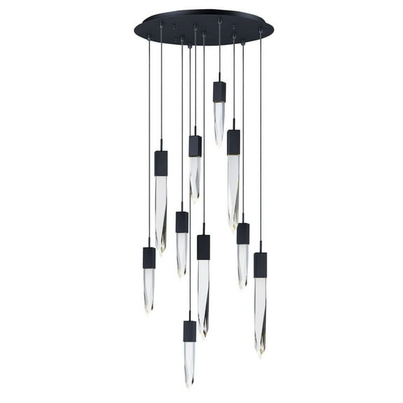 E31247-20BK ET2 Lighting Quartz - 20 Inch 60W 10 LED Pendant-Black Finish