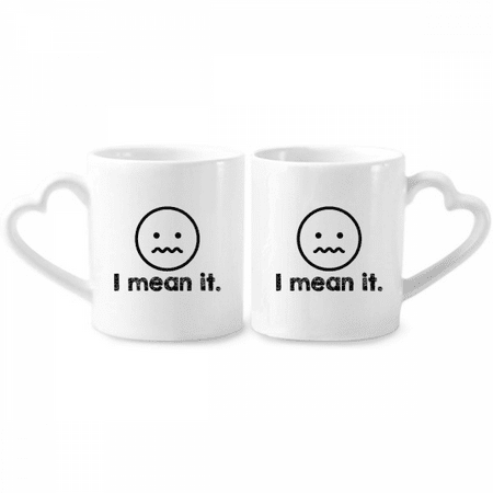 

Serious Careful Result Attention Couple Porcelain Mug Set Cerac Lover Cup Heart Handle