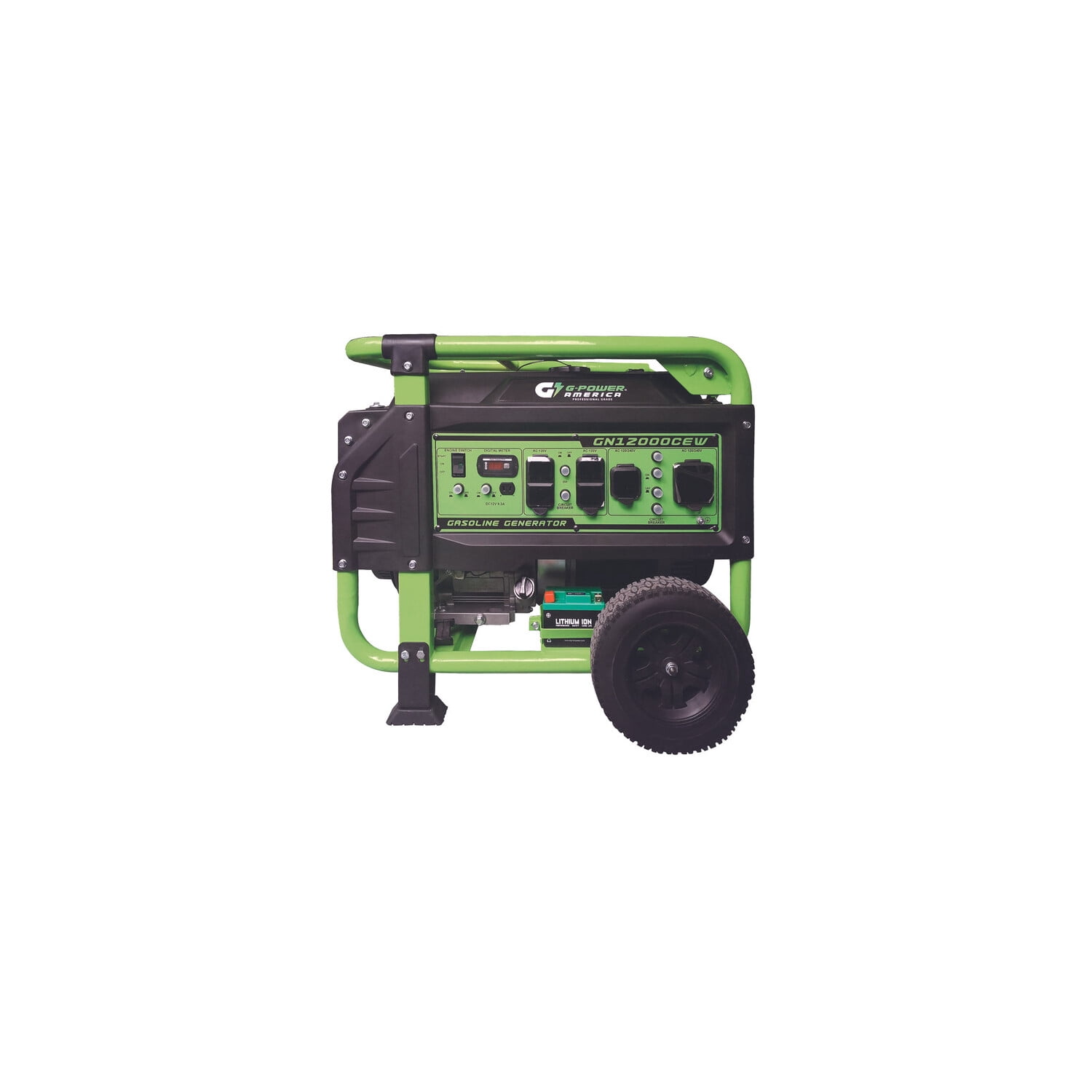 Green-Power America Atlas Series 12000/9500-Watt Electric Start Gasoline Powered Portable Generator w/460cc 16HP  Professional Engine, Battery Included