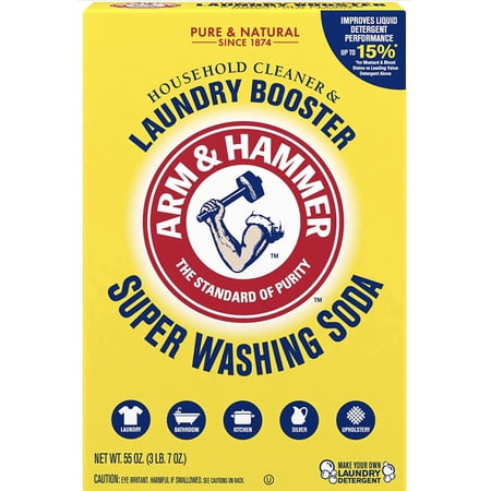 Revitalize Your Laundry Routine with Arm & Hammer Natural Detergent Booster and Freshener - The Ultimate Super Washing Soda Solution, 55 Oz