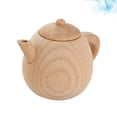 thumbnail image 3 of 1PC Solid Wood Tableware Toy No Paint Tea Pot Toy Simulated Kitchen Cooking Tea Kettle Toy Mini Tea Pot Toy Funny Play H, 3 of 7