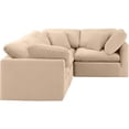 thumbnail image 3 of Meridian Furniture Indulge 123.5" Velvet L-Shaped Modular Sectional in Beige, 3 of 10