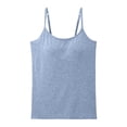 thumbnail image 5 of BUIGTTKLOP Camisole Tops for Women with Built-In Bra Adjustable Straps Cami Scoop Neck Side Ruched Layering Tanks, 5 of 7