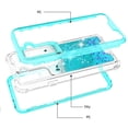 thumbnail image 6 of Kaleidio Case For Samsung Galaxy S21+ Plus 5G (6.7") [Kleer Hybrid] 3-Piece Impact [Drop Protection] Shockproof See-Thru Cover [Teal/Teal Liquid Glitter], 6 of 6