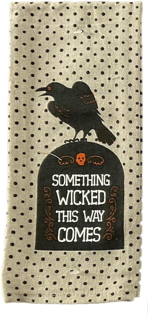 Halloween Fall Kitchen Tea Towels | 100% Cotton | Measures 15 x 25 | Set of 6 Towels Skulls, Witch, Mummy, Pumpkin, Skeleton