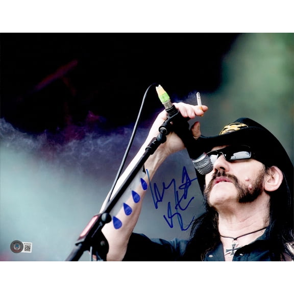 Lemmy Kilmister Autographed 11x14 Photo Motorhead Band Beckett BAS #AC95454