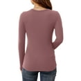 thumbnail image 6 of Anygrew Women Long Sleeve Top Casual Basic Slim Knit Ribbed T Shirt, 6 of 6