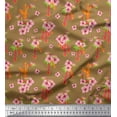 thumbnail image 1 of Soimoi Satin Silk Fabric Leaves & Floral Artistic Print Sewing Fabric Yard 42 Inch Wide, 1 of 3