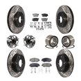thumbnail image 1 of Transit Auto Front Rear Wheel Hub Bearings Assembly Coated Disc Brake Rotors and Ceramic Pads Kit (10Pc) for Car Honda Civic - Left Right Side (Driver Passenger) KBB-107559, 1 of 10