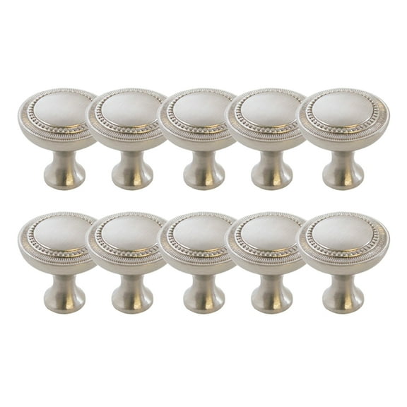 Design House Regal Modern 10-Pack Kitchen or Bath 1.26" Cabinet Knobs, Brushed Nickel