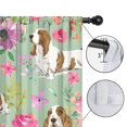 thumbnail image 4 of Blackout Kids Curtains,Basset Hound and Flowers Childrens Insulated Curtains Set Of 2,Bedroom Essentials,Toddler Room Decor 42x84in(106x213cm), 4 of 4