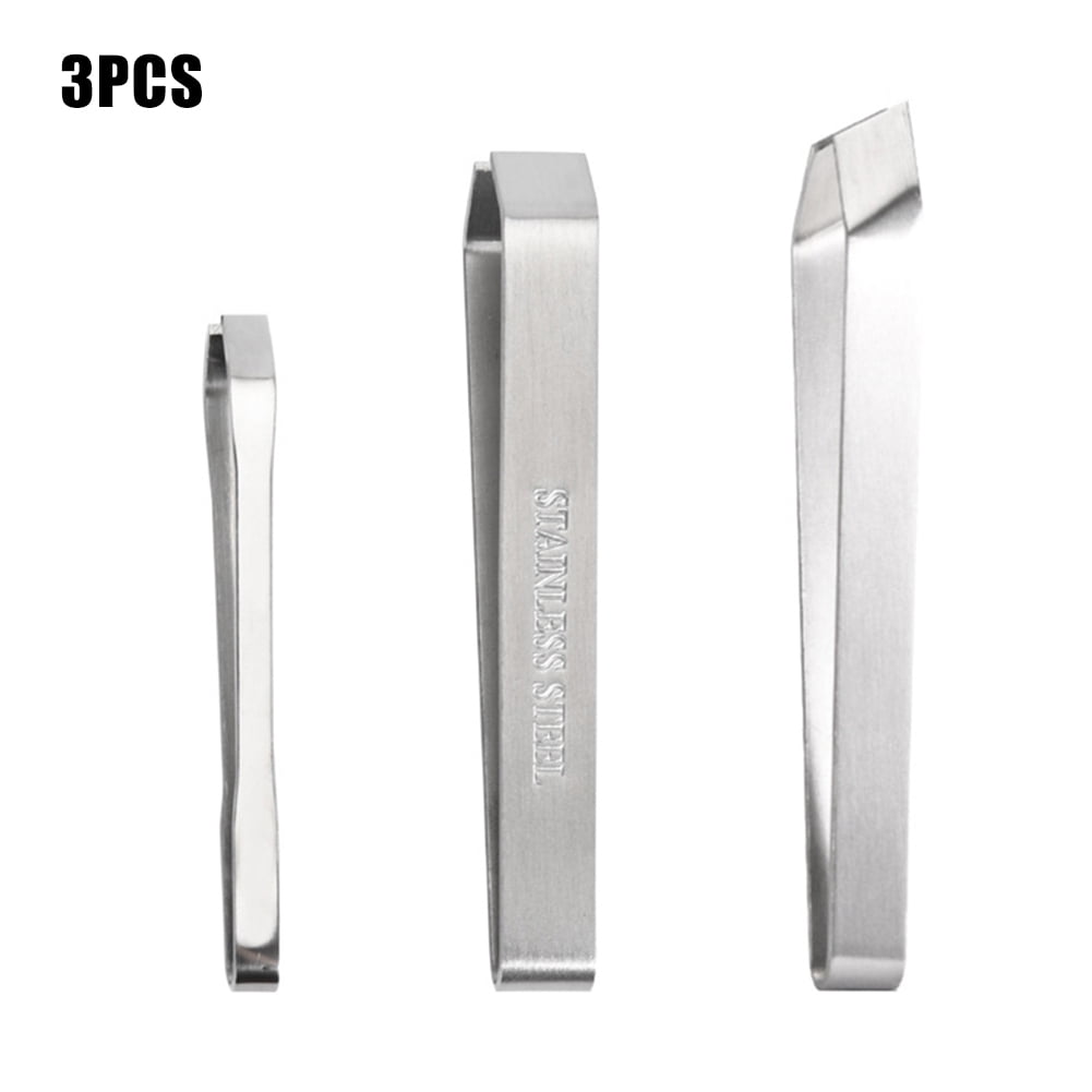 3PCS Fish Bone Tweezers Stainless Steel Flat and Slant Tweezers Pliers Remover Tool New