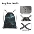 thumbnail image 4 of Xecao Moonlit Night Sky Shark Pattern Sports Drawstring Backpack - String Swim Gym Bag with Wet Proof Pocket for Women&Men-Small, 4 of 6