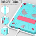 thumbnail image 3 of Allytech Case for Lenovo Tab M10 3rd Gen 10.1 inch 2022, Rugged Case with Hidden Kickstand & Adjustable Shoulder Strap, Thickned Silicon Edges Shockproof Case - Mint+Rose, 3 of 6