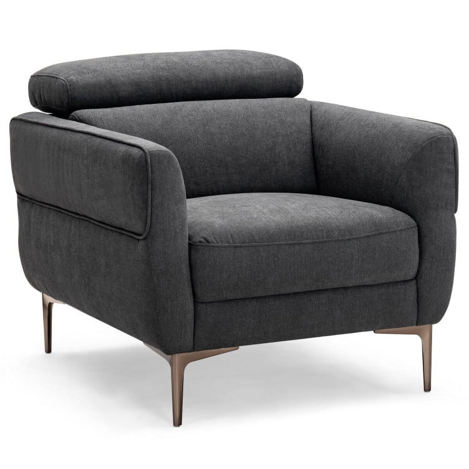 Finihen Upholstered Accent Armchair, Modern Upholstered Single Sofa with Adjustable Headrest, for Living Room, Bedroom, Gray