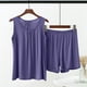 thumbnail image 1 of Conjunto de pijama de dos piezas para mujer, suelto, de verano, con tirantes de color liso, para estar en casa, blusa modal y pantalones, 1 of 7
