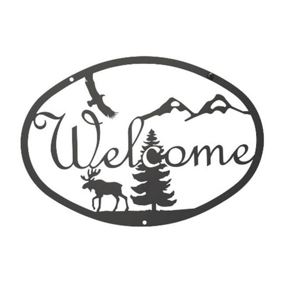 Moose & Eagle Welcome Sign Medium