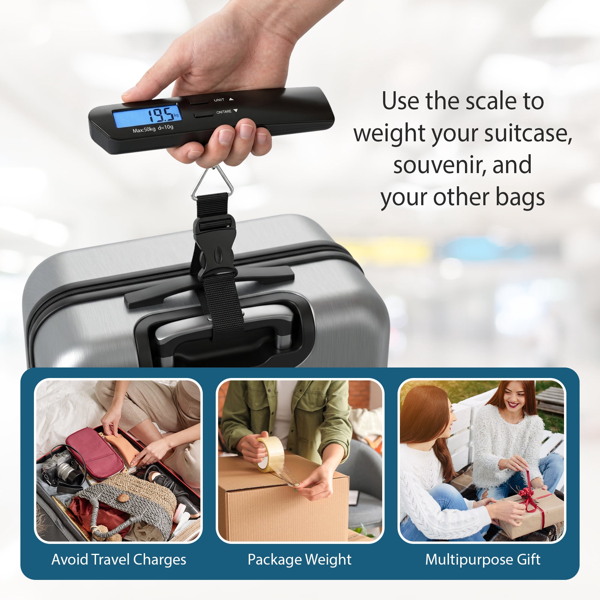 Protege Luggage Scale with AAA batteries