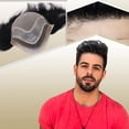 thumbnail image 1 of Lishy Toupee para hombres Piezas de cabello Sistema de reemplazo de cabello humano virgen 100% europeo 10 "" X 8 "" Mono encaje con Pu alrededor y encaje suizo Frente Toupee Hombres Pieza de cabello #, 1 of 1