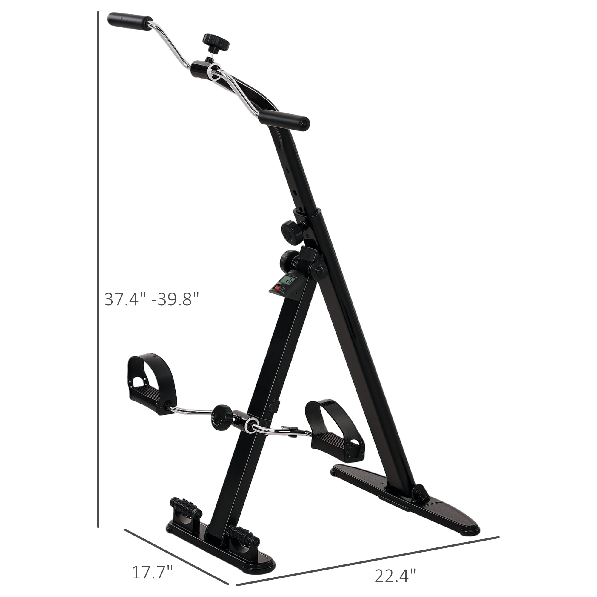 Soozier Seated Pedal Exerciser, Foldable Knee and Leg Exercise Bike with LCD Monitor, for Seniors, Elderly, Rehabilitation, Recovery, Therapy