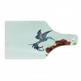 thumbnail image 1 of Hummingbird Cutting Board, Hummingbird in Flower Garden Fantasy Tails Wings Imaginativertwork, Decorative Tempered Glass Cutting and Serving Board, Wine Bottle Shape, Burgundy Green, by Ambesonne, 1 of 1