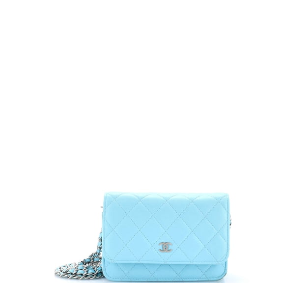 Pre-Owned Wallet on Chain Quilted Lambskin Mini By Rebag