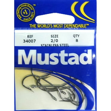 Mustad O'Shaughnessy Forged Duratin 8 Fishing Hook - Durable Saltwater & Freshwater Hook For Big Game Fishing